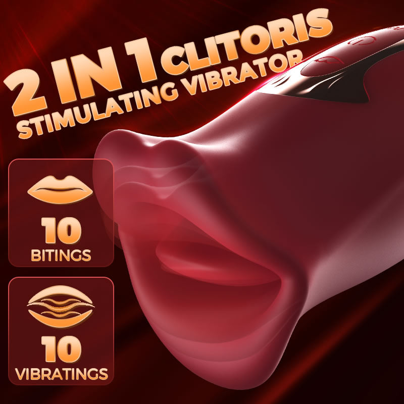 Pressb Biting & Vibrating Clitoral Vibrator Nipple Stimulator