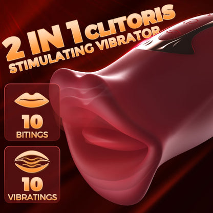Pressb Biting & Vibrating Clitoral Vibrator Nipple Stimulator