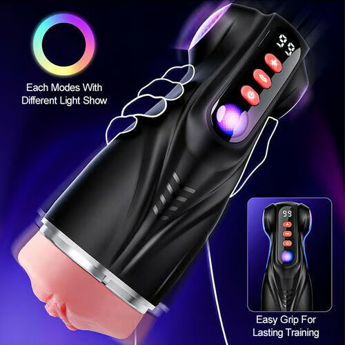 3-Sleeves Pocket Pussy Penis Pump with 9 Sucking & 9 Vibrating Male Masturbator
