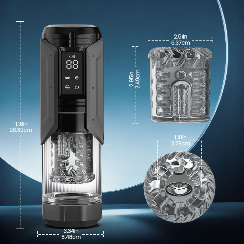 King - 7 Mode Vacuum Thrusting & Sucking & Vibrating Masturbator with LCD Display