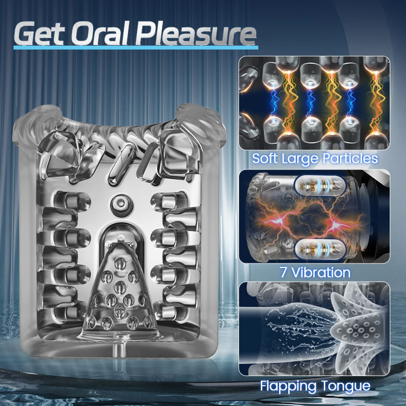 King - 7 Mode Vacuum Thrusting & Sucking & Vibrating Masturbator with LCD Display