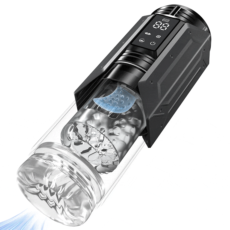 King - 7 Mode Vacuum Thrusting & Sucking & Vibrating Masturbator with LCD Display