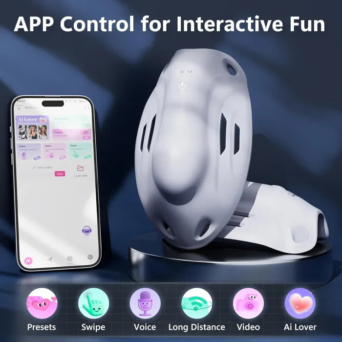 Lifetech™ Wearable Penis Training Vibrator with 9 Speeds & AI Smart APP Control