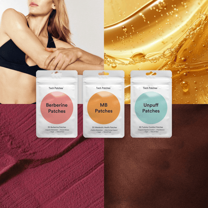 Tech Patches Metabolic Trio Bundle | 30 Patches Each – MB Patches + Berberine Patches + Unpuff Patches